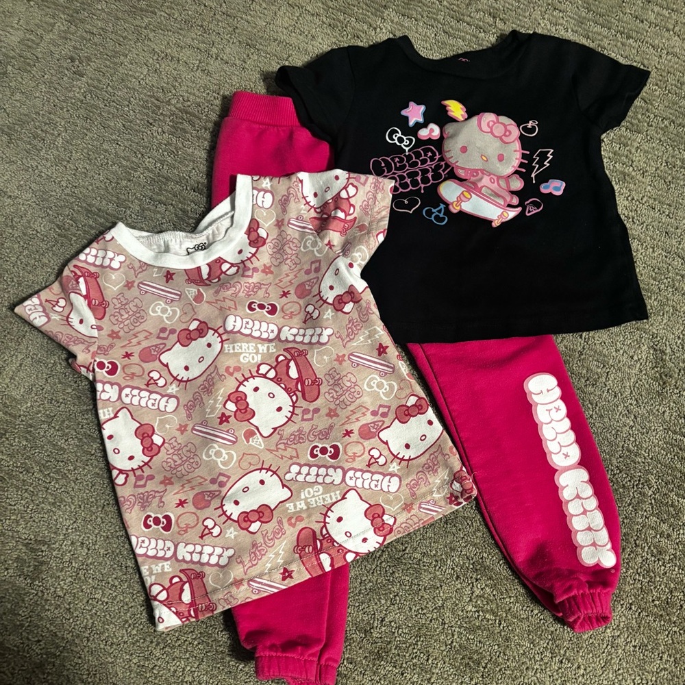 Hello Kitty Pink and Black Graphic Kids Set